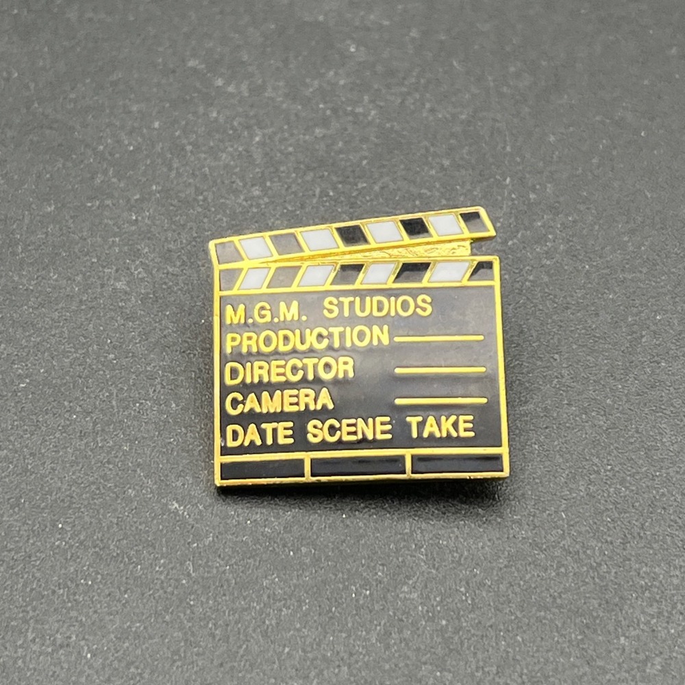 MGM Metro Goldwyn Mayer Movie Film‎ Scene Clapper Lapel Hat Pin